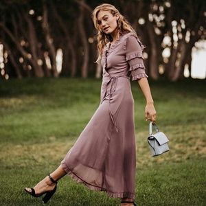 ((SOLD)) Mauve Ruffle Dress